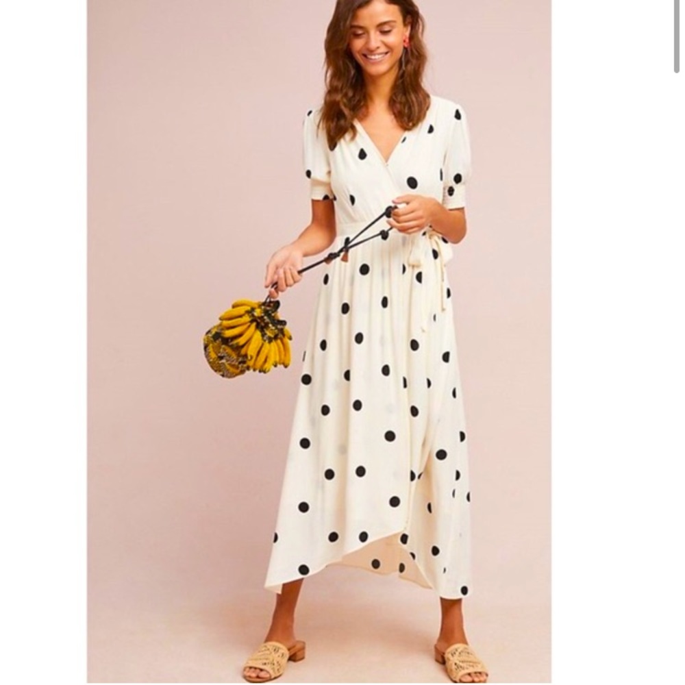COPY - COPY - Anthropologie Maeve Breanna Polka Dot Wrap Dress